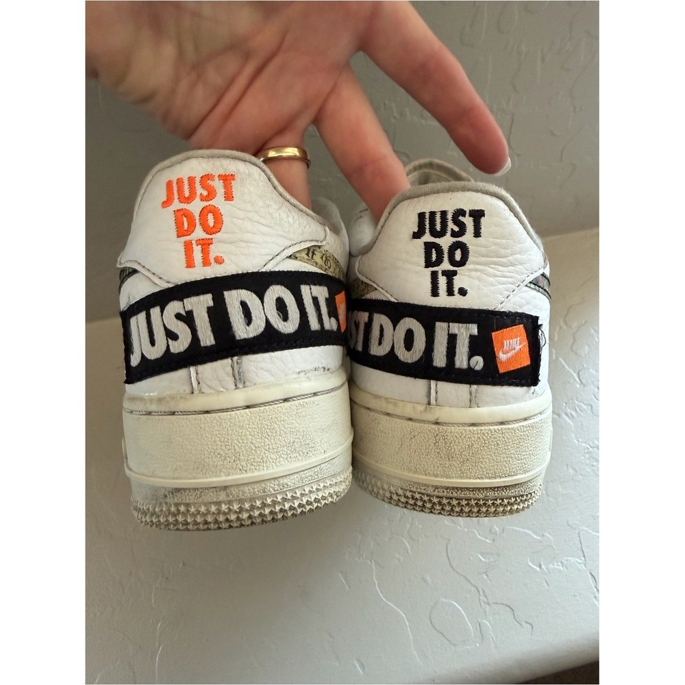 Nike Air Force 1 Low 'Just Do It' White (Big Kids/Youth 6Y / Women's 7.5) - Picture 6 of 11